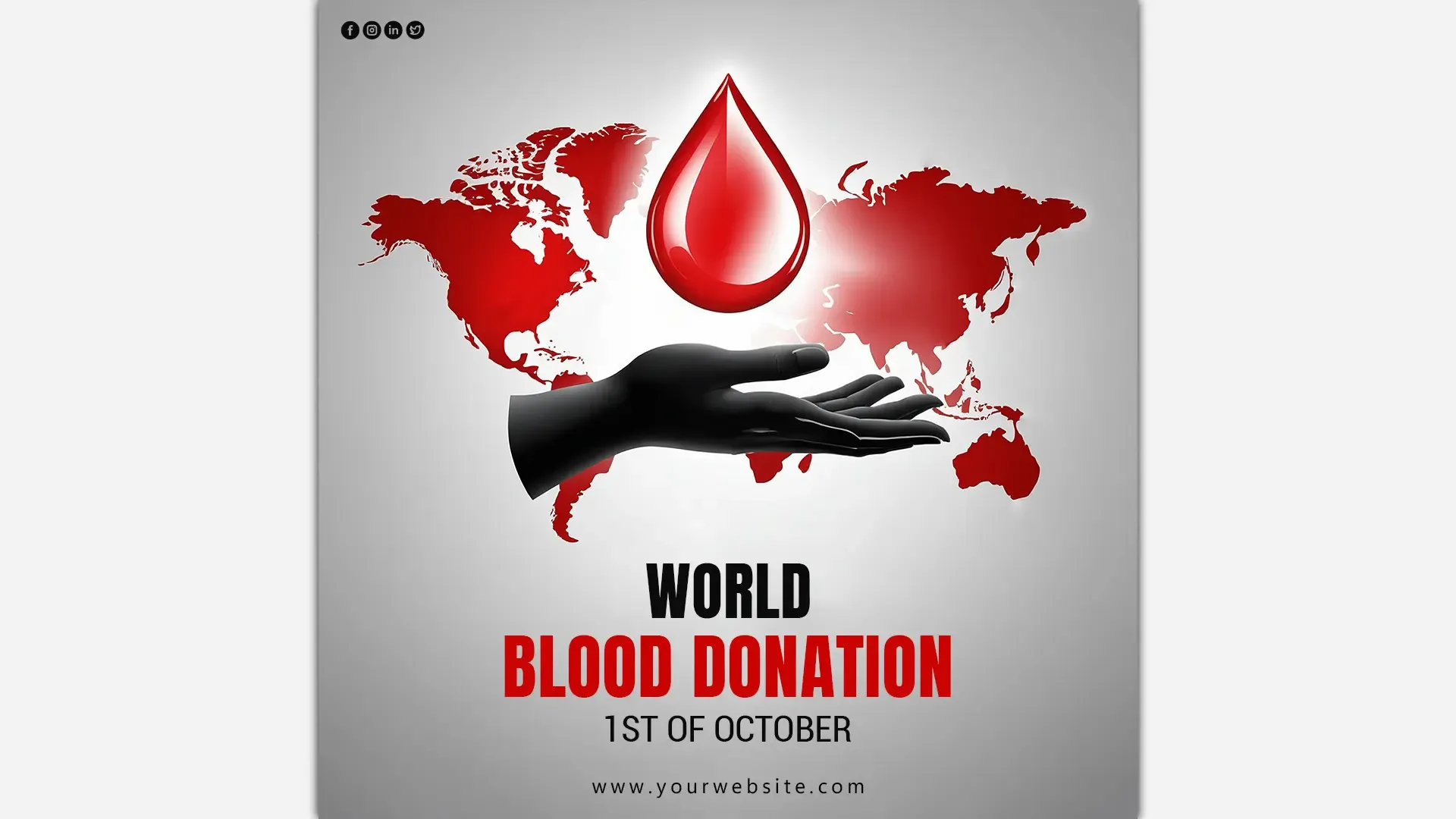 World Blood Donation Day Instagram Post Global Awareness PSD Template